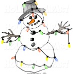 free-snowman-clipart-holiday-clip-art-of-a-festive-winter-snowman-decorated-with-colorful-christmas-tree-lights-on-white-by-djart-6340